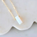 Amethyst or Opalite Rectangle Necklace 
