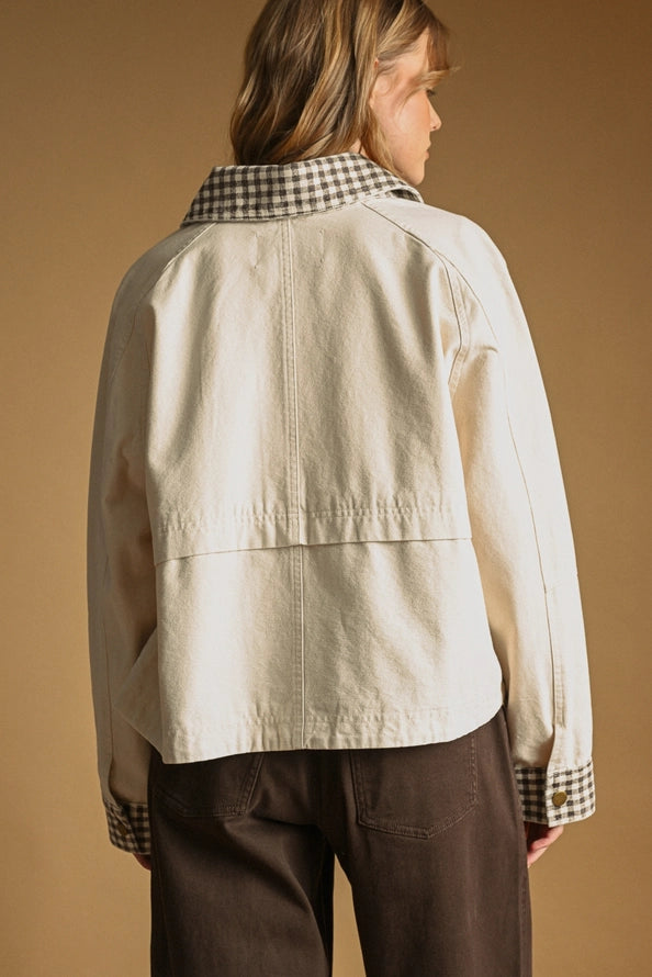 The Denise Gingham Collared Twill Jacket