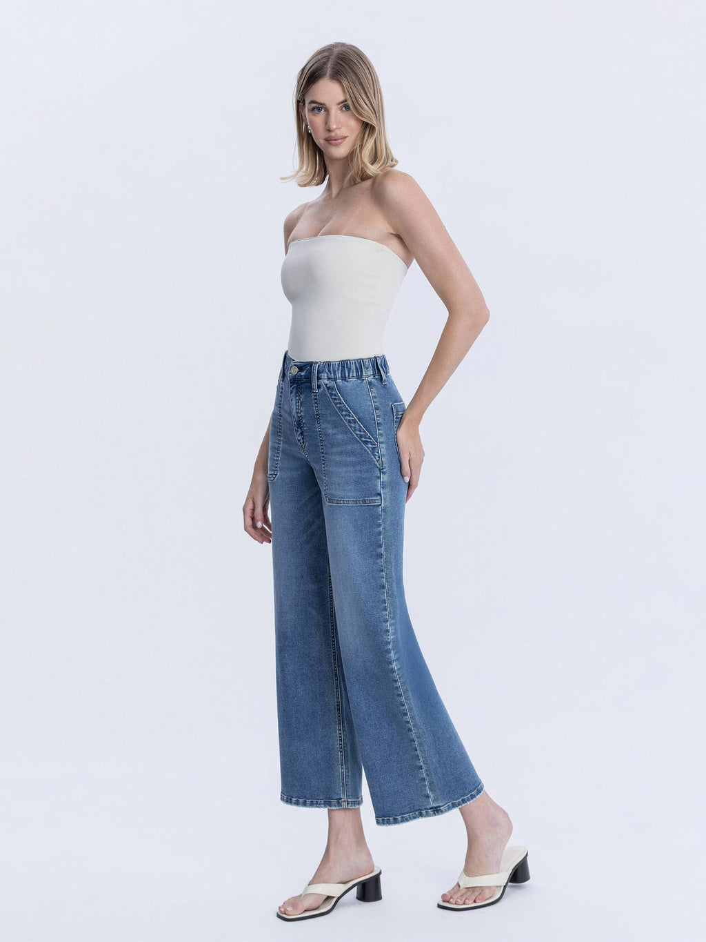 Serendipity Light High Rise Baggy Wide Jeans