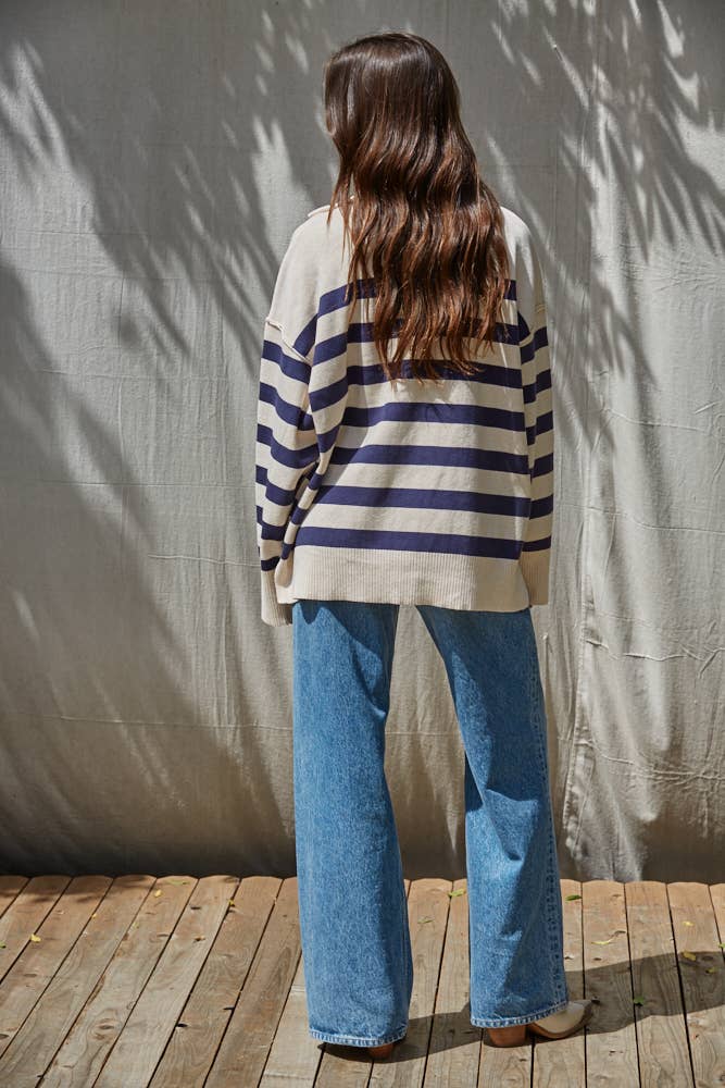 The Rose Front Quarter Zipper Mock Neck Sweater