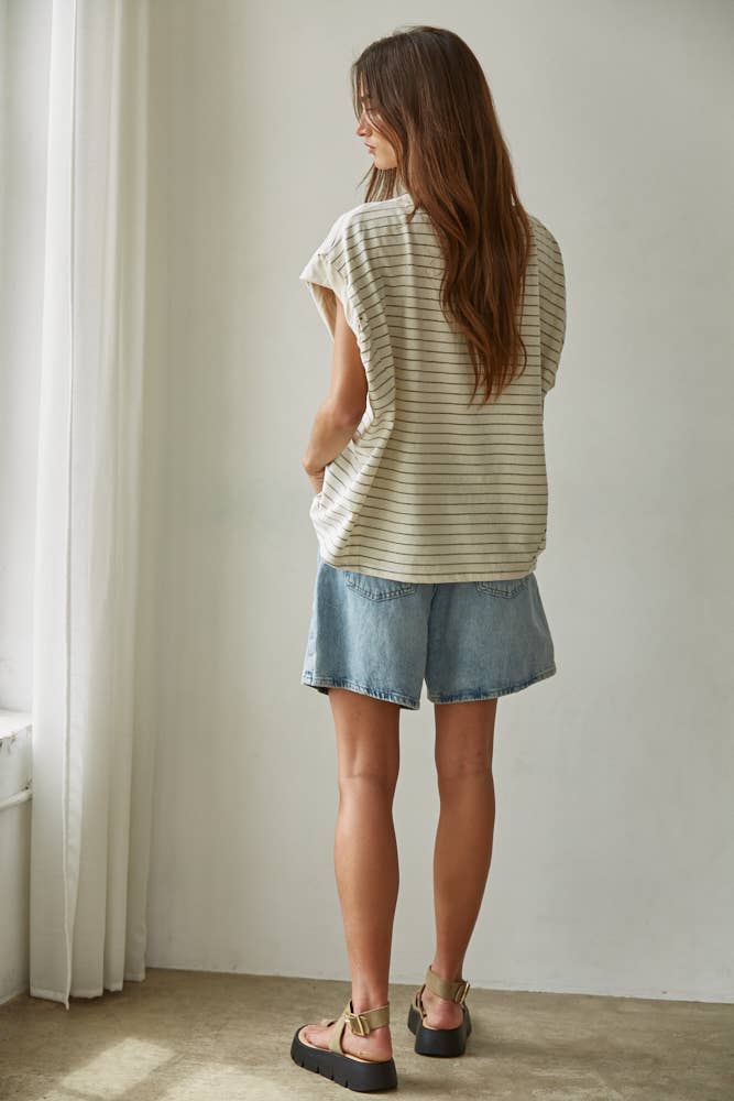 The Felicity Striped Short Sleeve Top