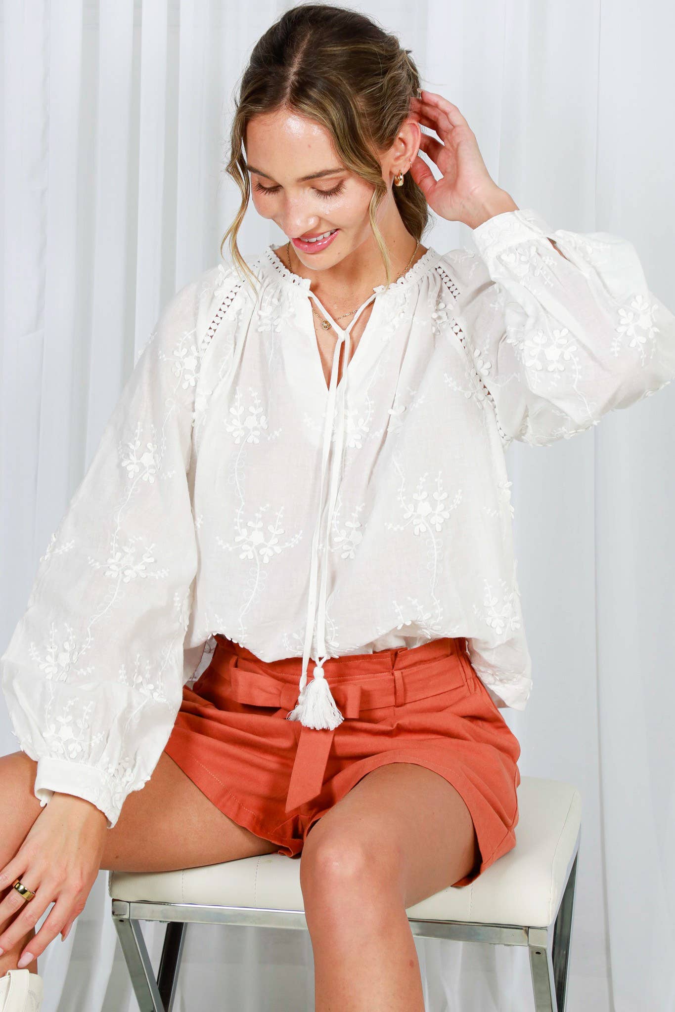 The Ciara 3D Floral Embroidered Top