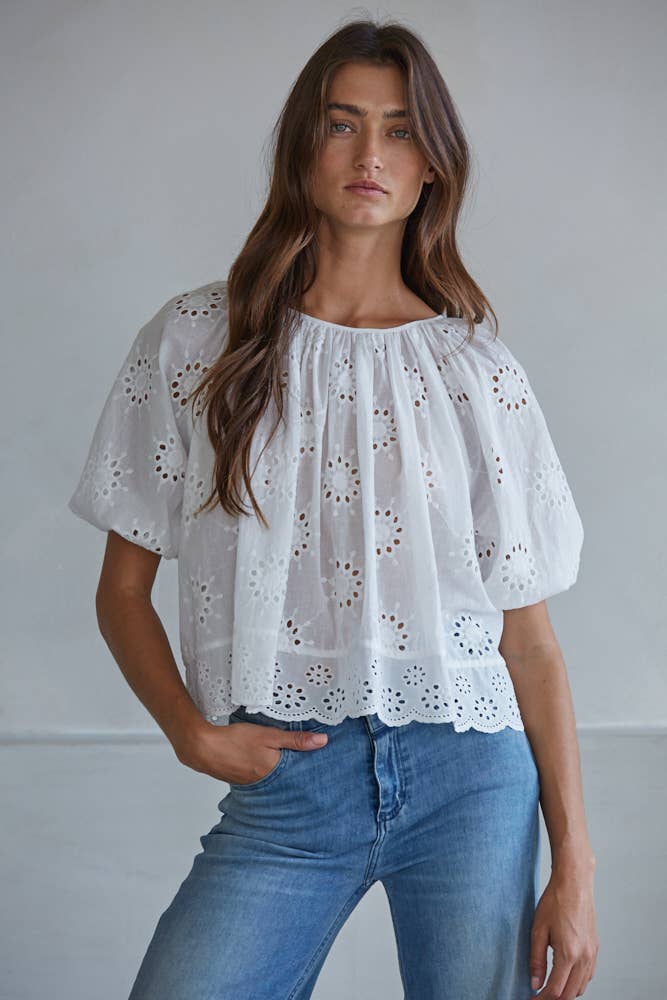 The Ivy SS Eyelet Top
