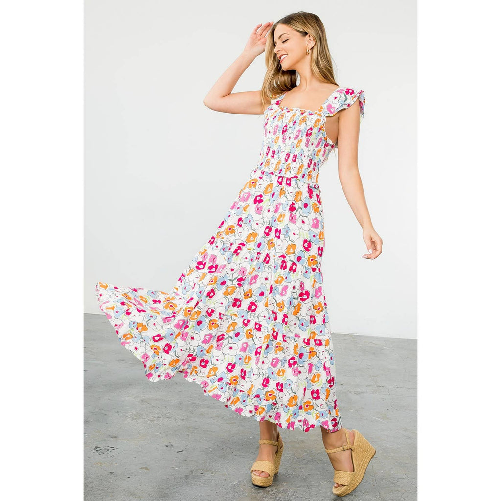 The Vanessa Flower Print Maxi Dress