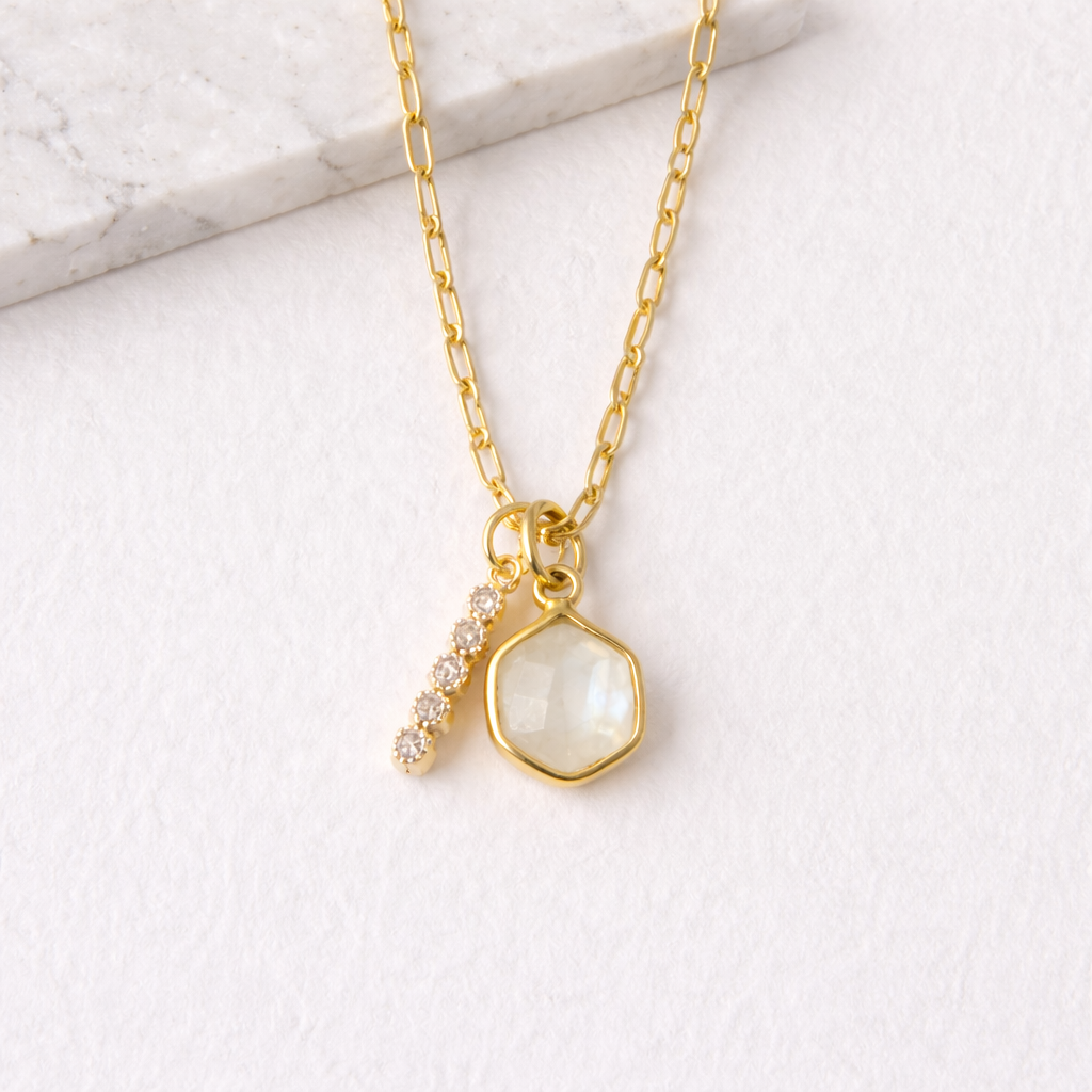 Oasis Stone Duo Drop Necklace