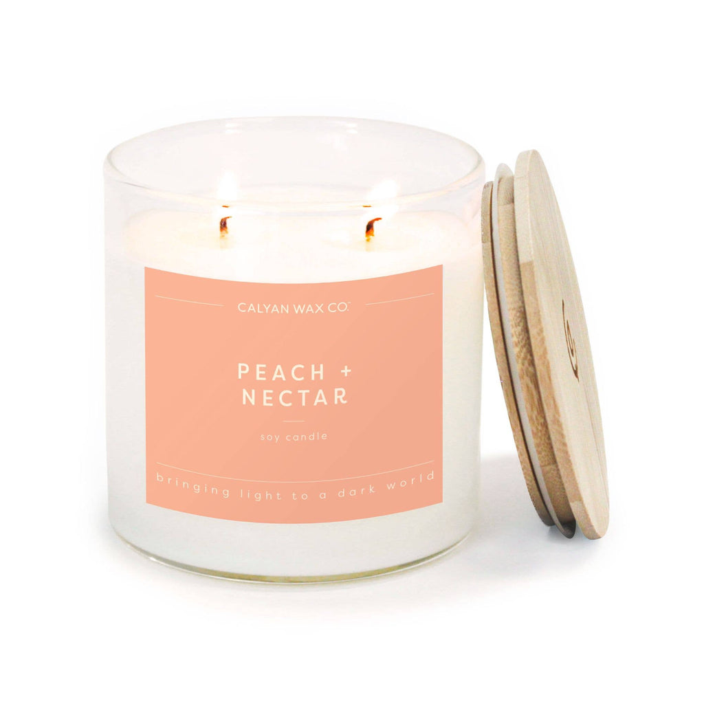 Peach + Nectar - Clear Glass Tumbler Soy Candle