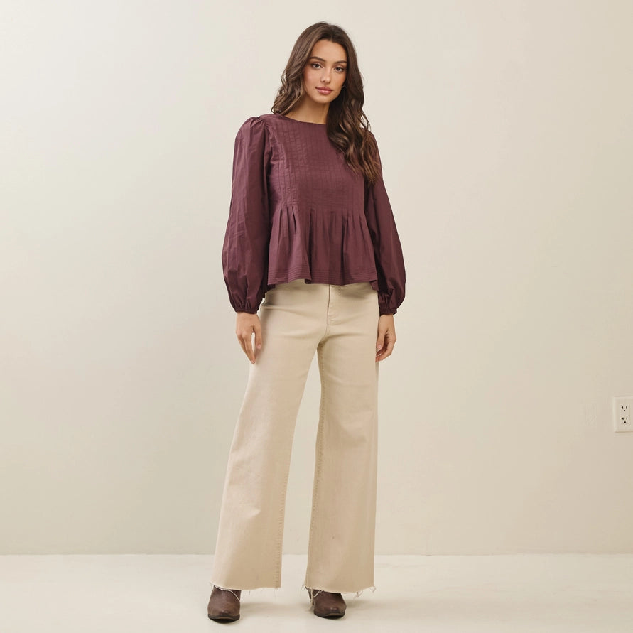 The Eliza Volume Sleeve Swing Top