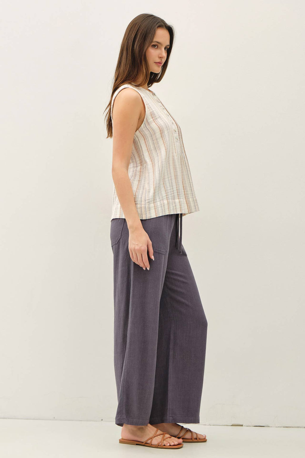 The Addison Striped Gauze Woven Top