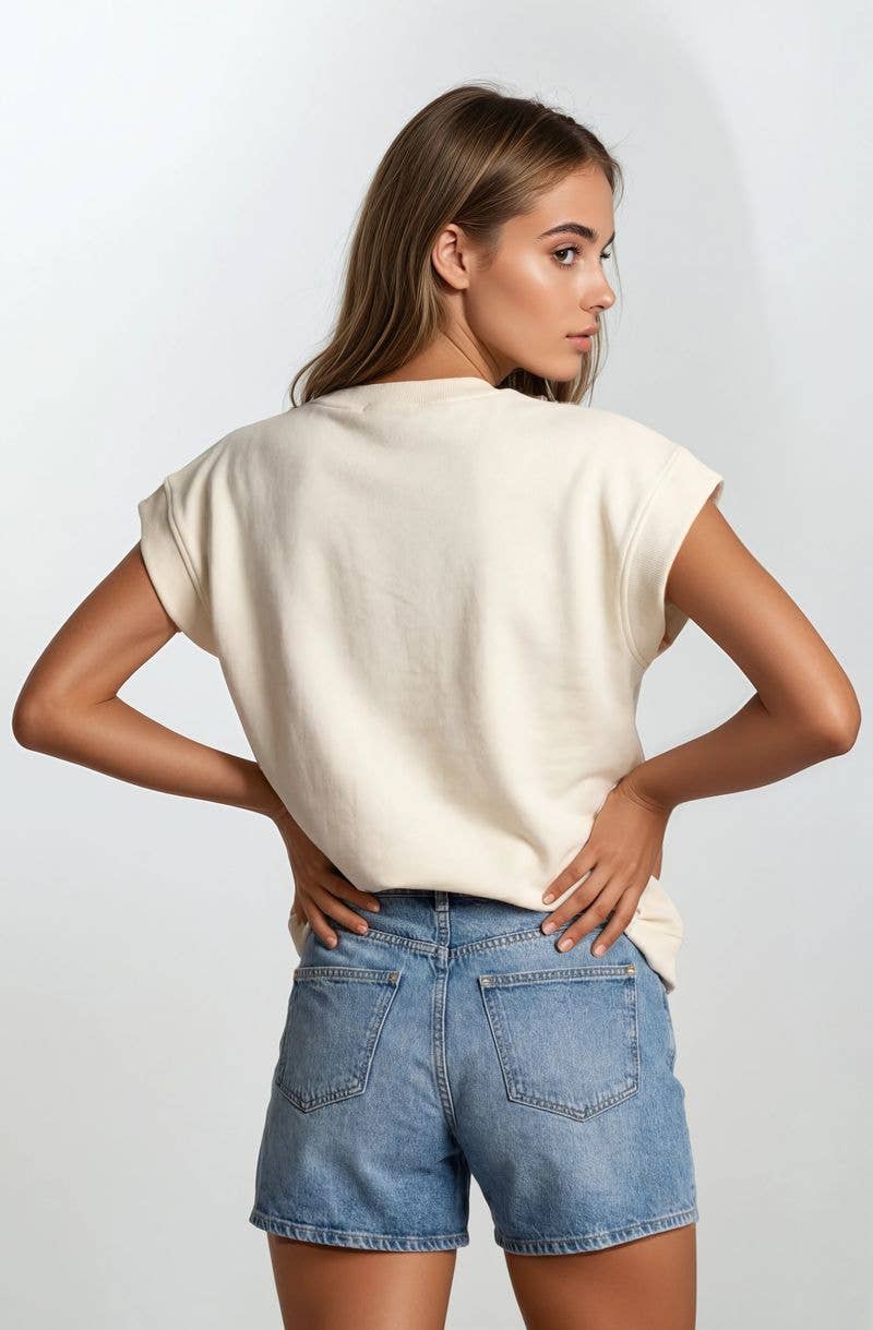 The Johanna Floral Embroidery Muscle Top