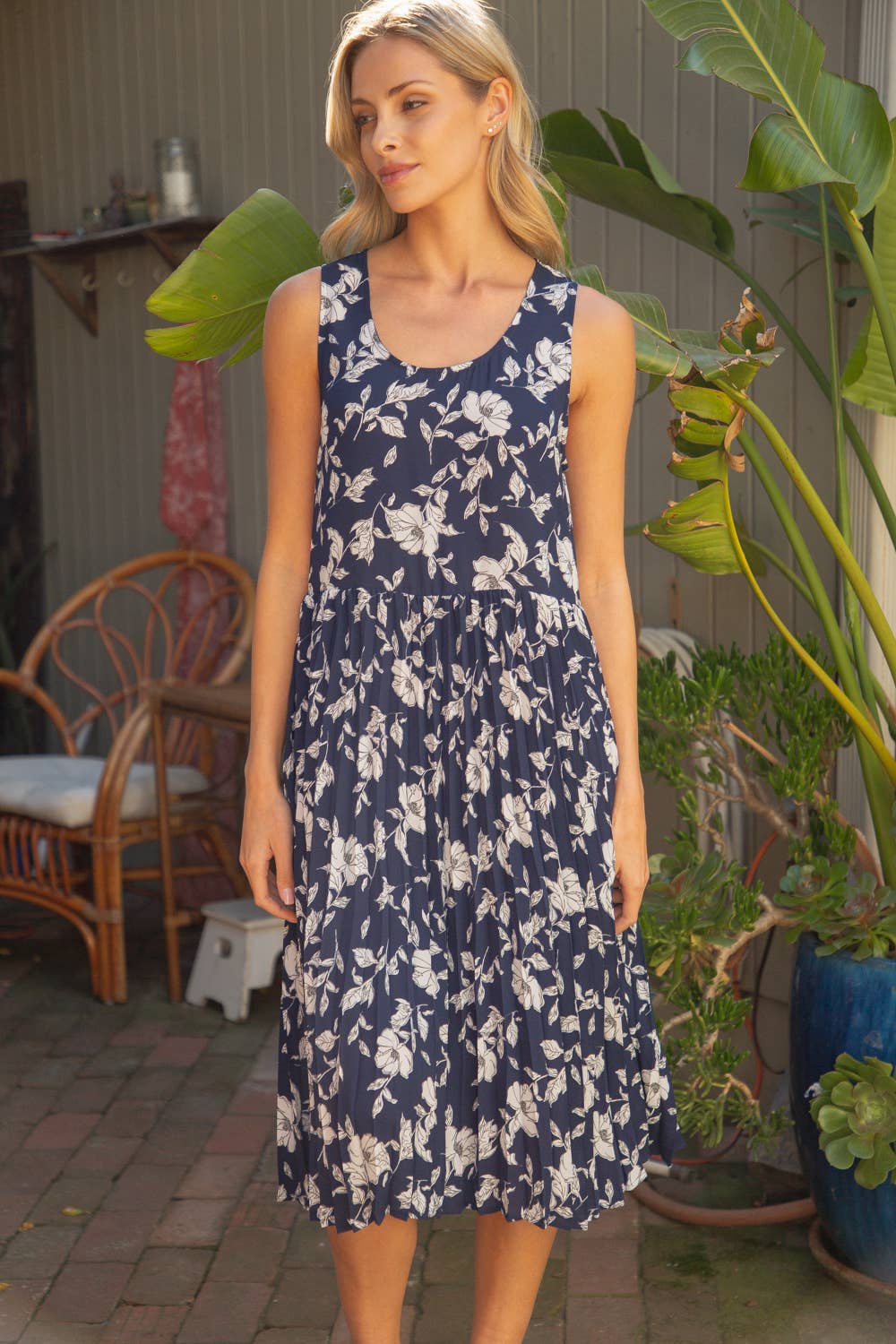 The Jada Pleated Floral Dress