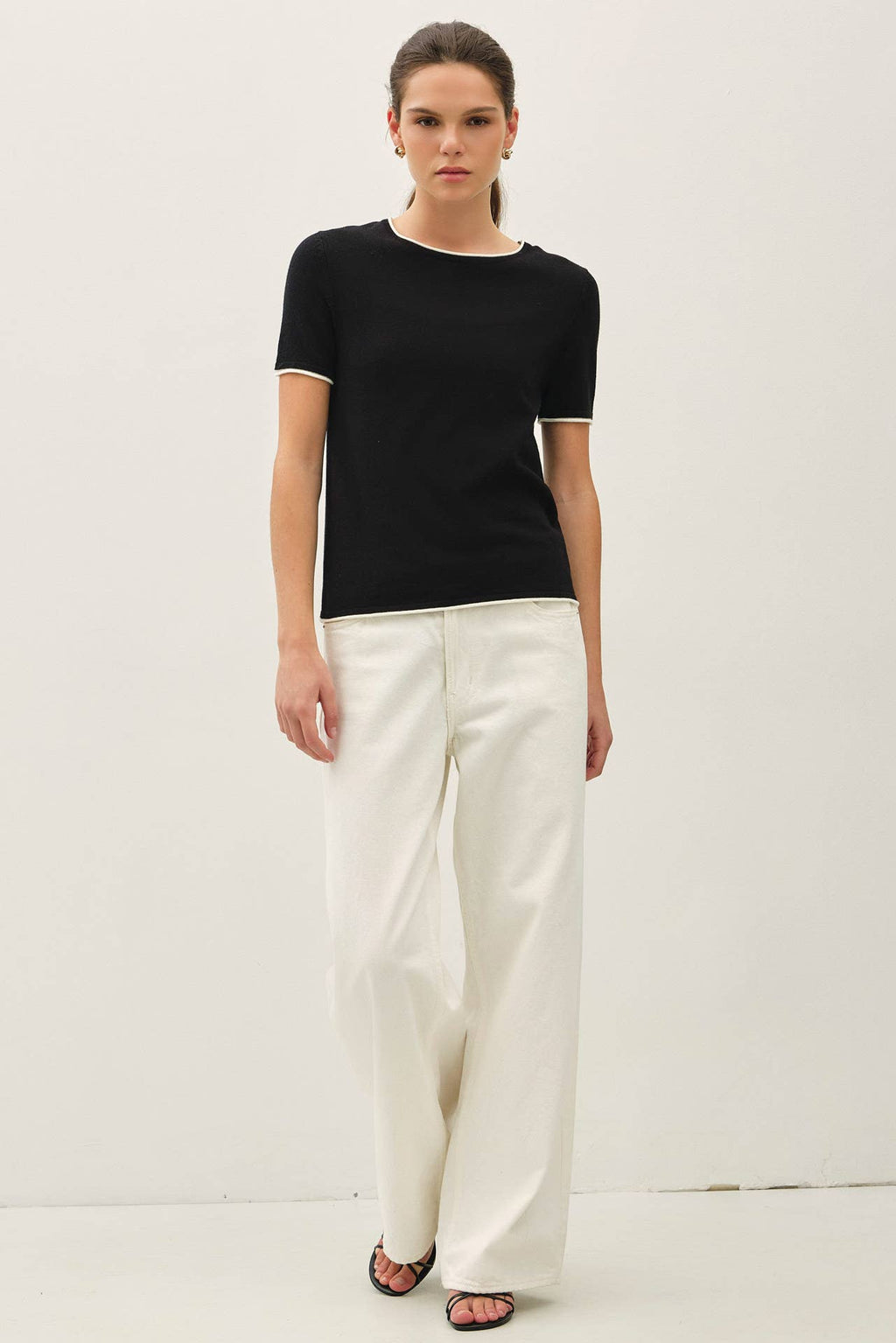 The Delaney Layered Look Short Sleeve Sweater