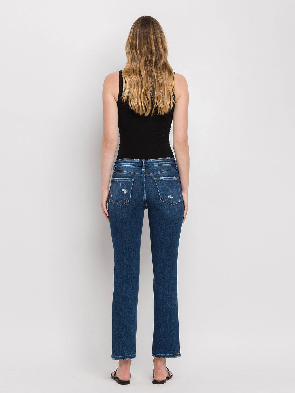 Wax Plant Mid Rise Ankle Straight Jeans