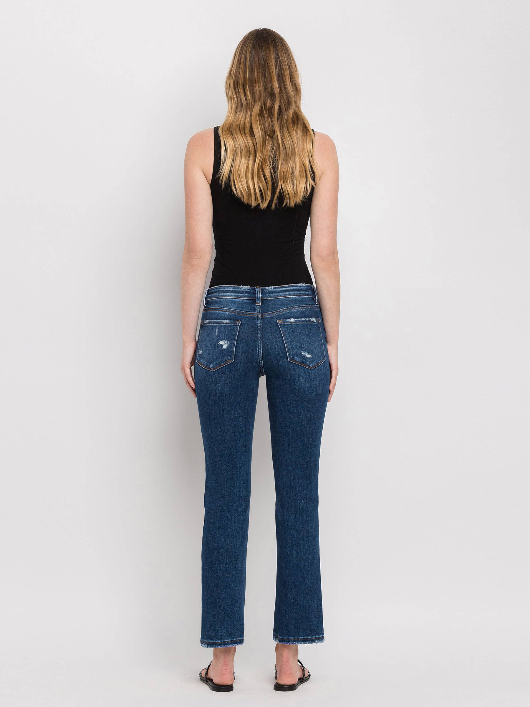 Wax Plant Mid Rise Ankle Straight Jeans