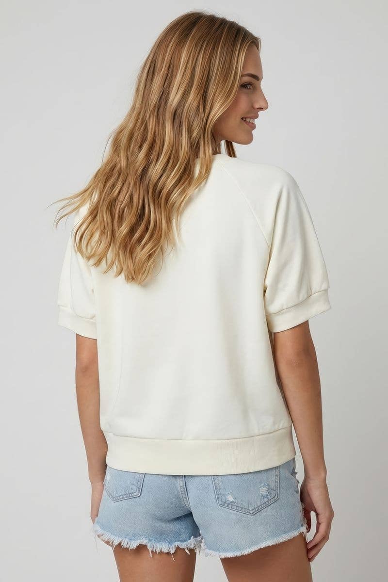 The Patti USA Embroidered SS Sweatshirt