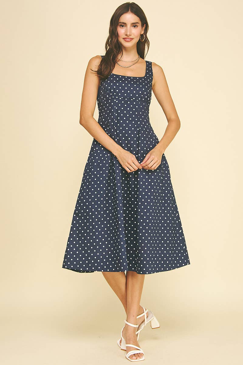 The Elizabeth Polka Dot Flared A-Line Mini Dress