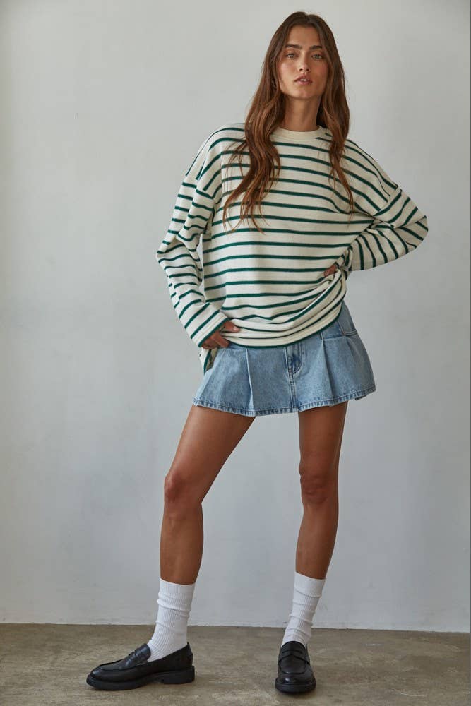 The Bonnie Striped Long Sleeve Sweatshirt