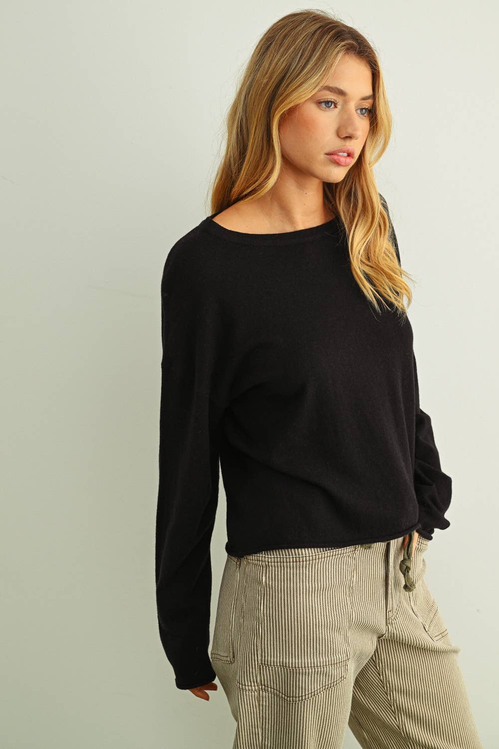 The Zoe Rolling Hem Sweater