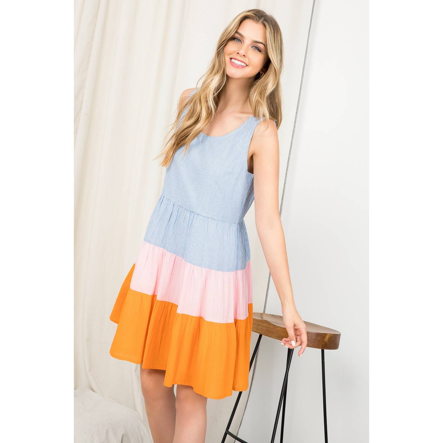 The Giselle Stripe Tiered Tank Dress