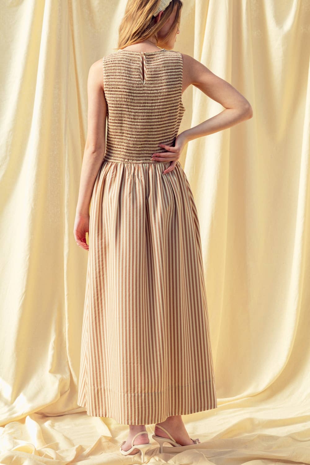 The Cate Striped Smocked Dress