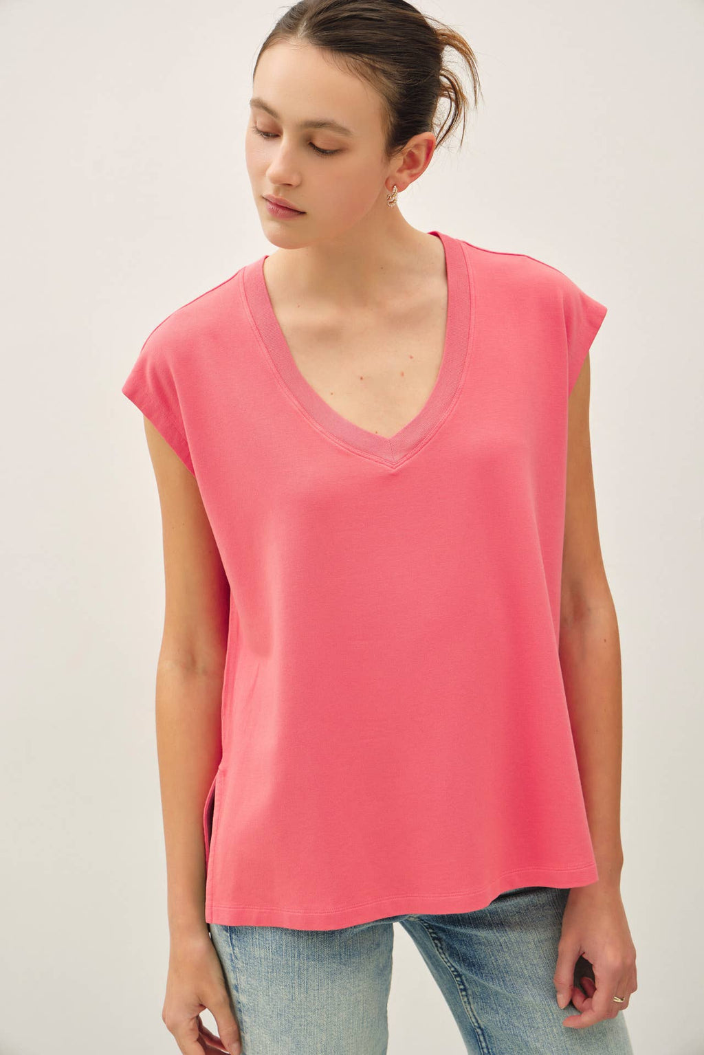 The Georgia Sleeveless French Terry Top