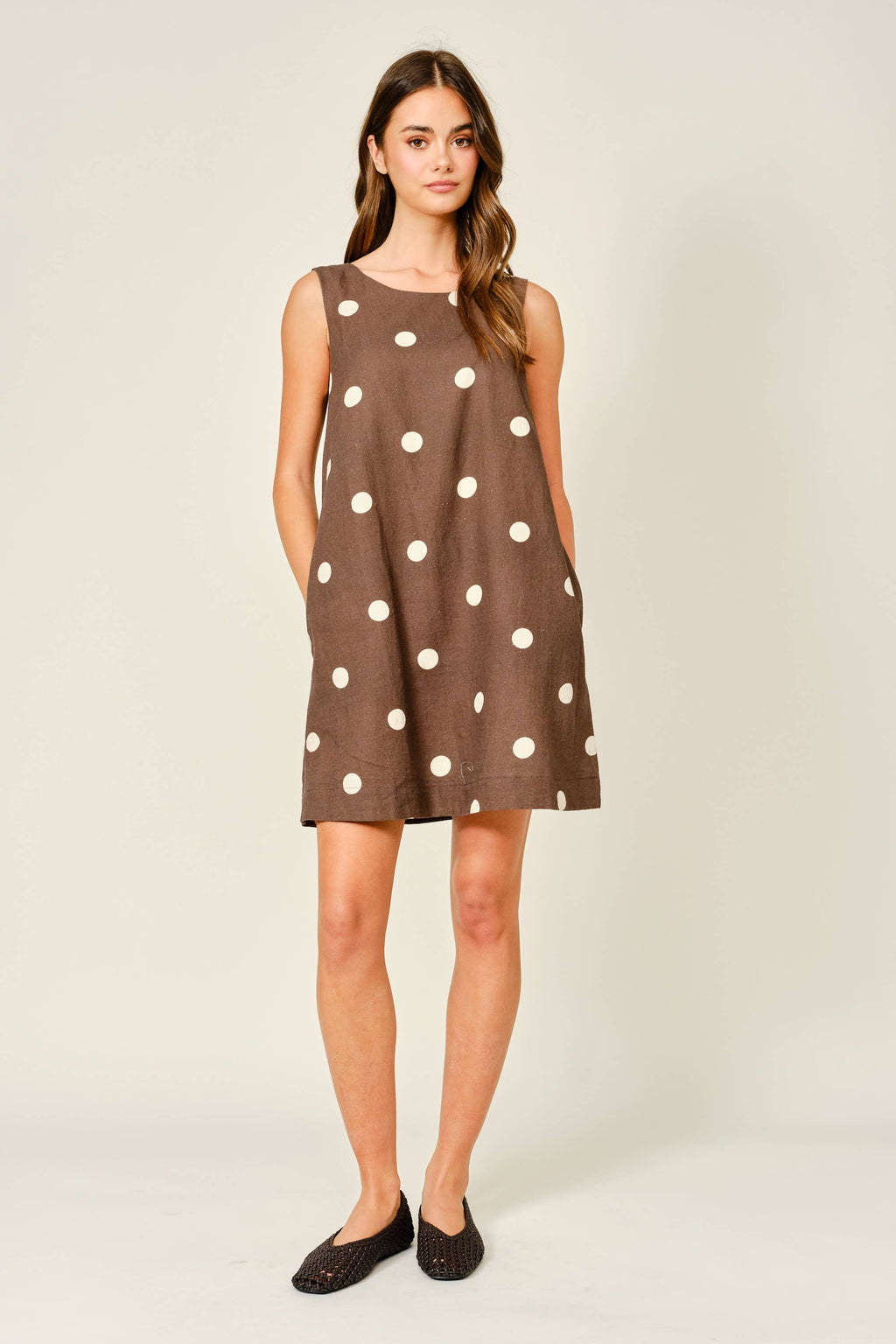 The Kyra Polka Dot Sleeveless Dress