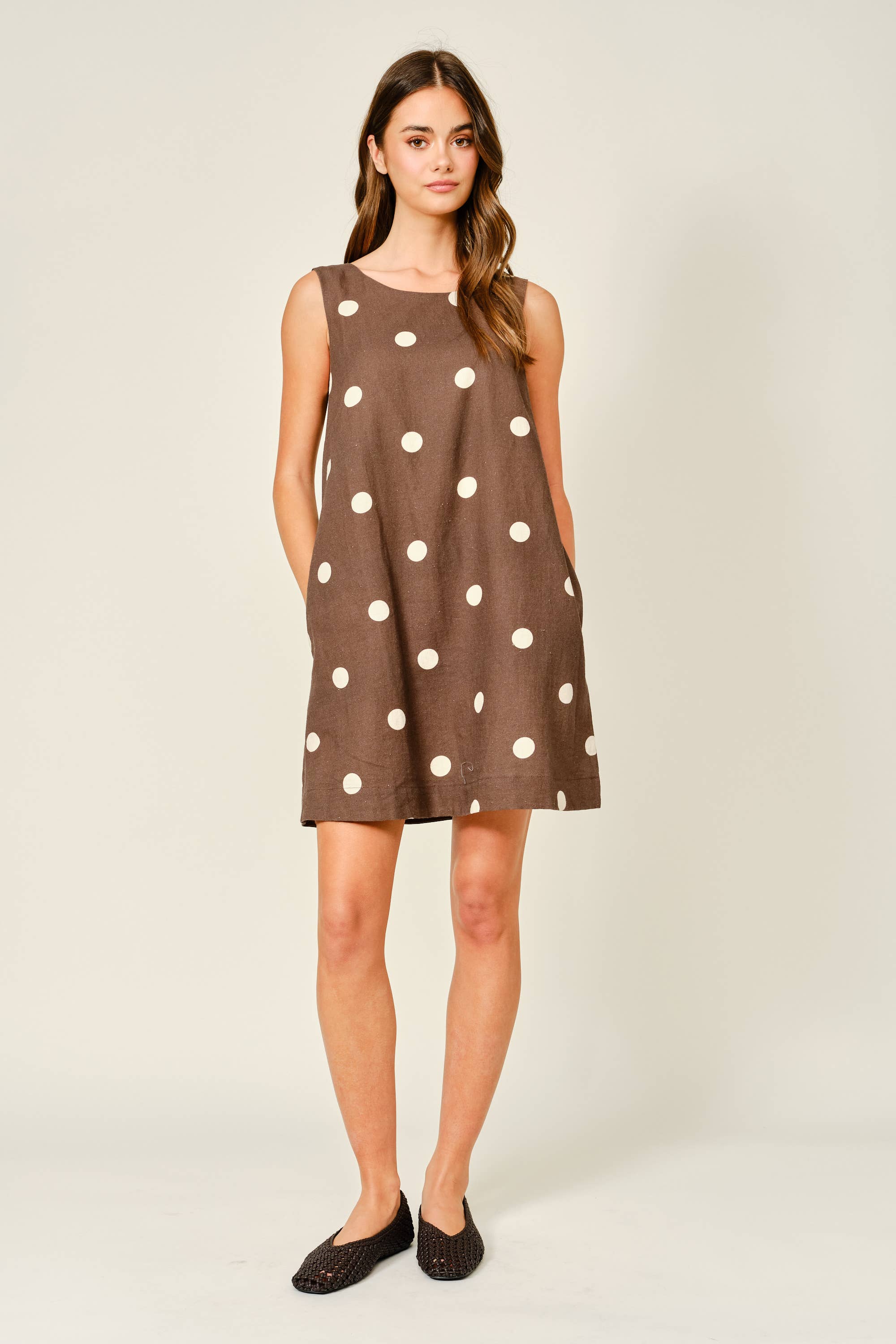 The Kyra Polka Dot Sleeveless Dress