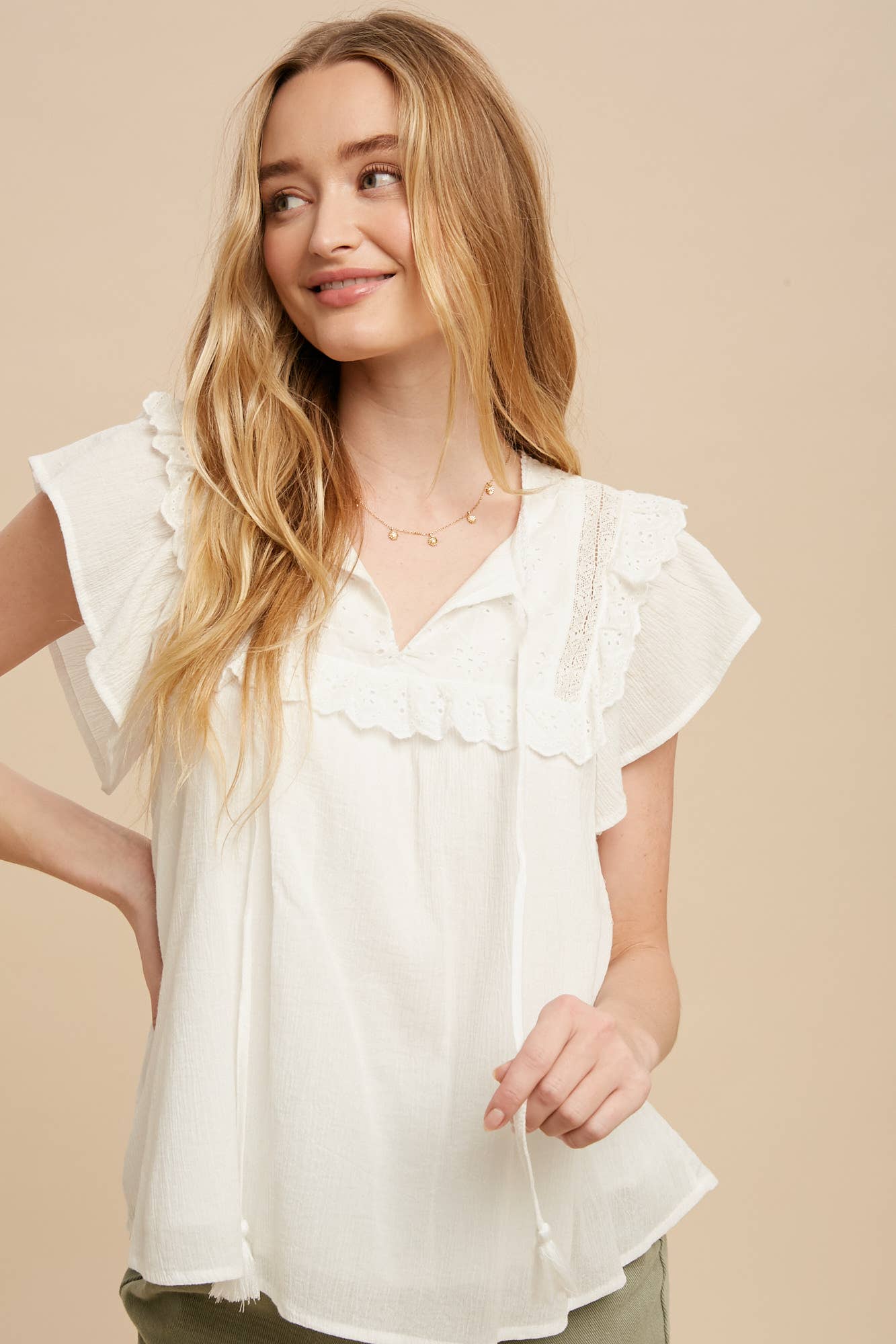 The Mila Flutter Sleeve Top