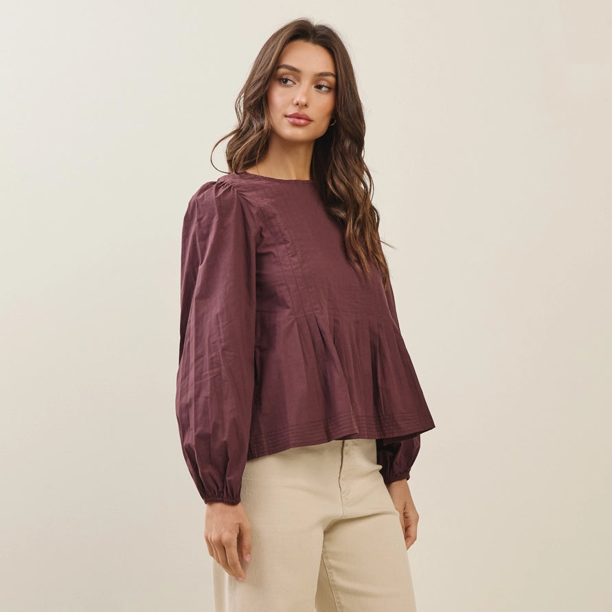 The Eliza Volume Sleeve Swing Top