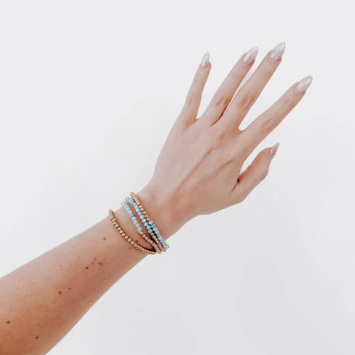 Avary Glass and Metallic Bead Bracelet