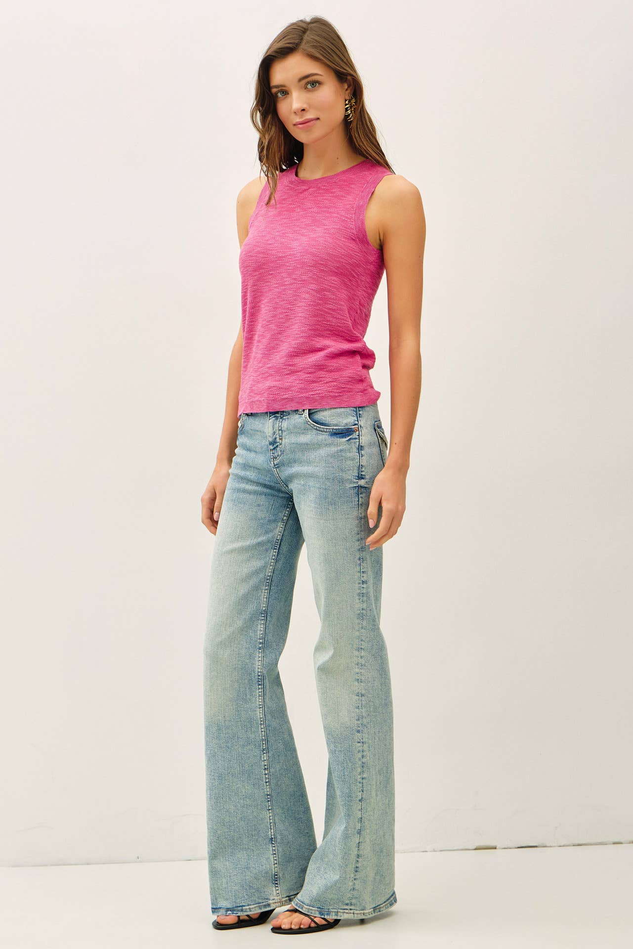 The Delilah Sleeveless Slub Knit Top