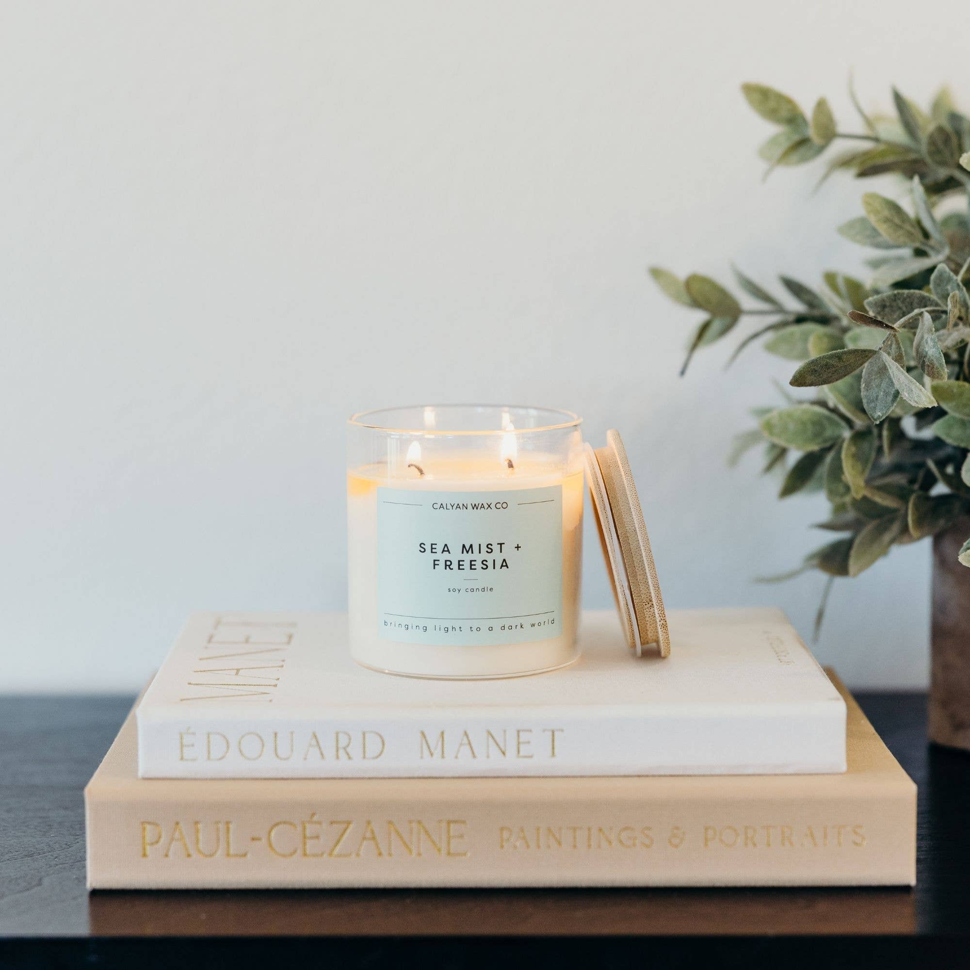 Sea Mist + Freesia - Clear Glass Tumbler Soy Candle