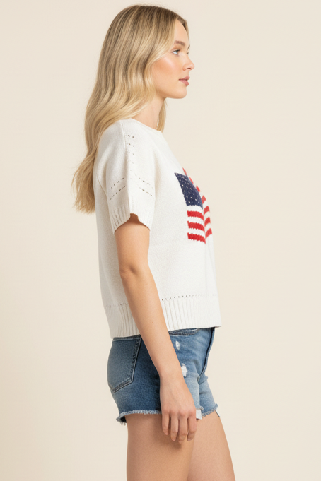 The Gretchen American Flag Sweater