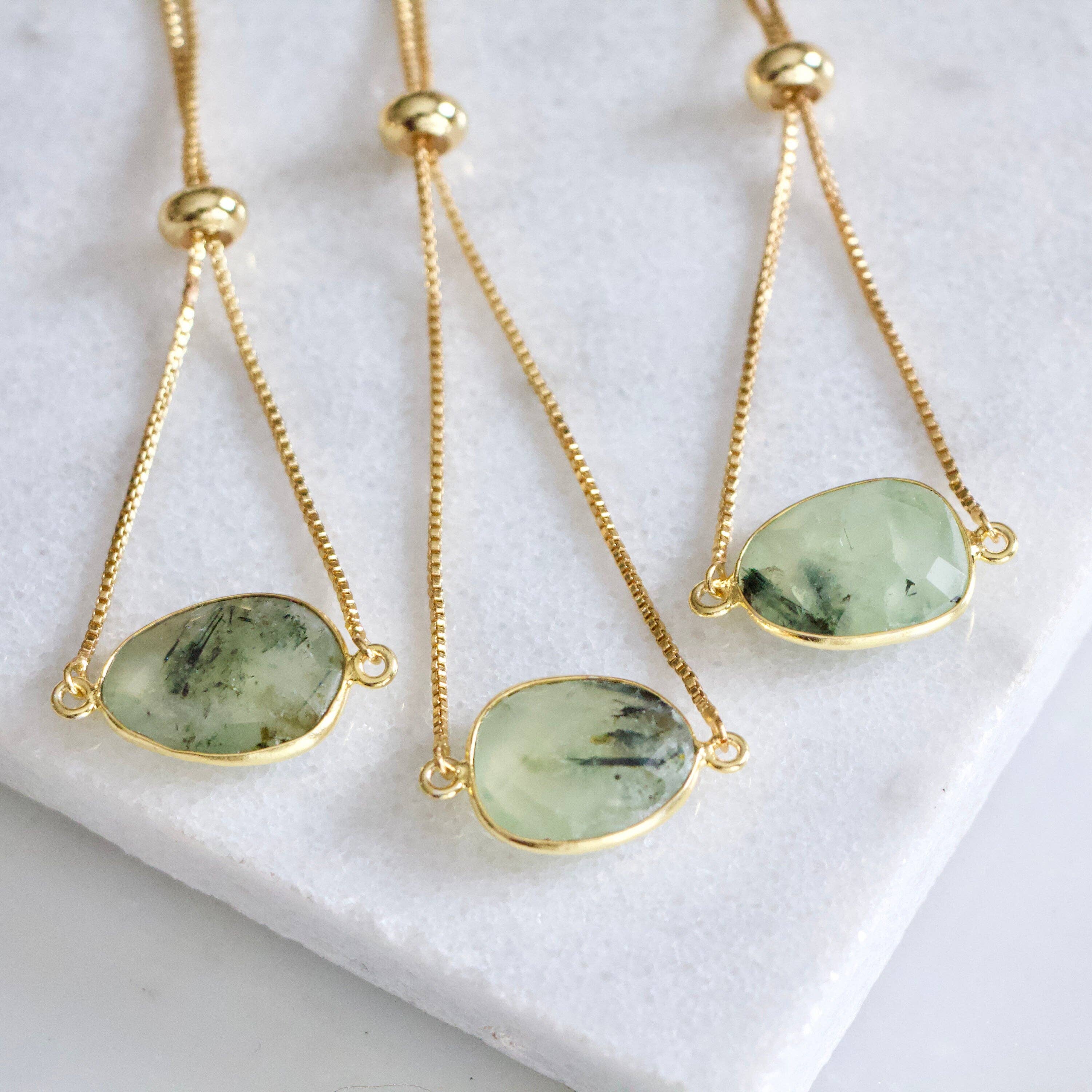Faceted Gemstone Adjustable Bracelet