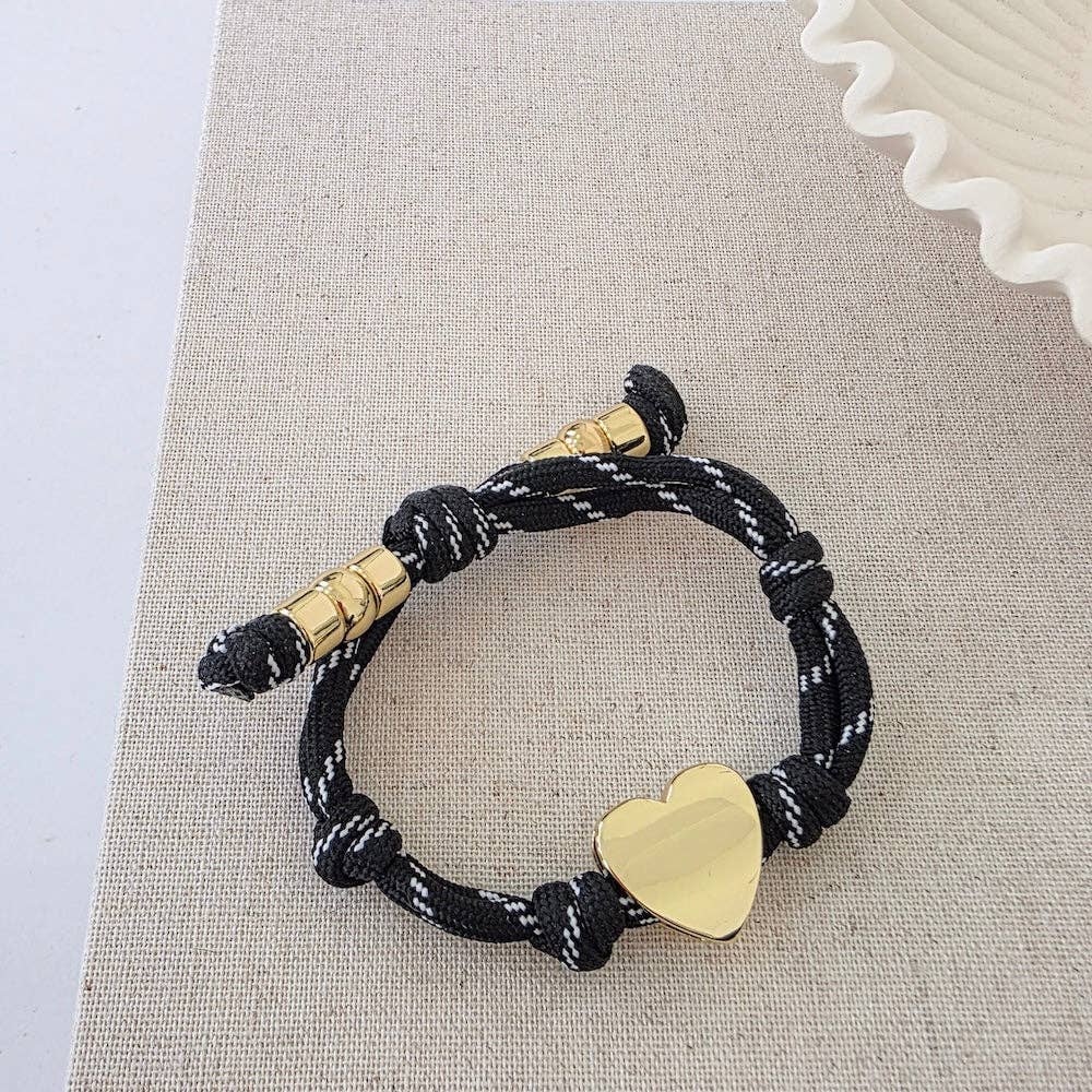 Knotty Cord Heart Bracelet - WATERPROOF