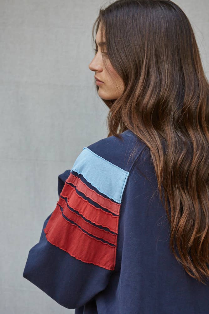 The Lara Multi-Color Stripe Detail Top