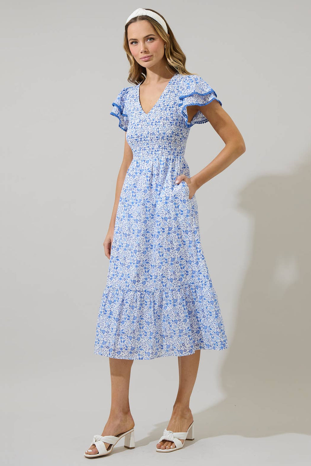 Maisie Floral Tiered Midi Dress
