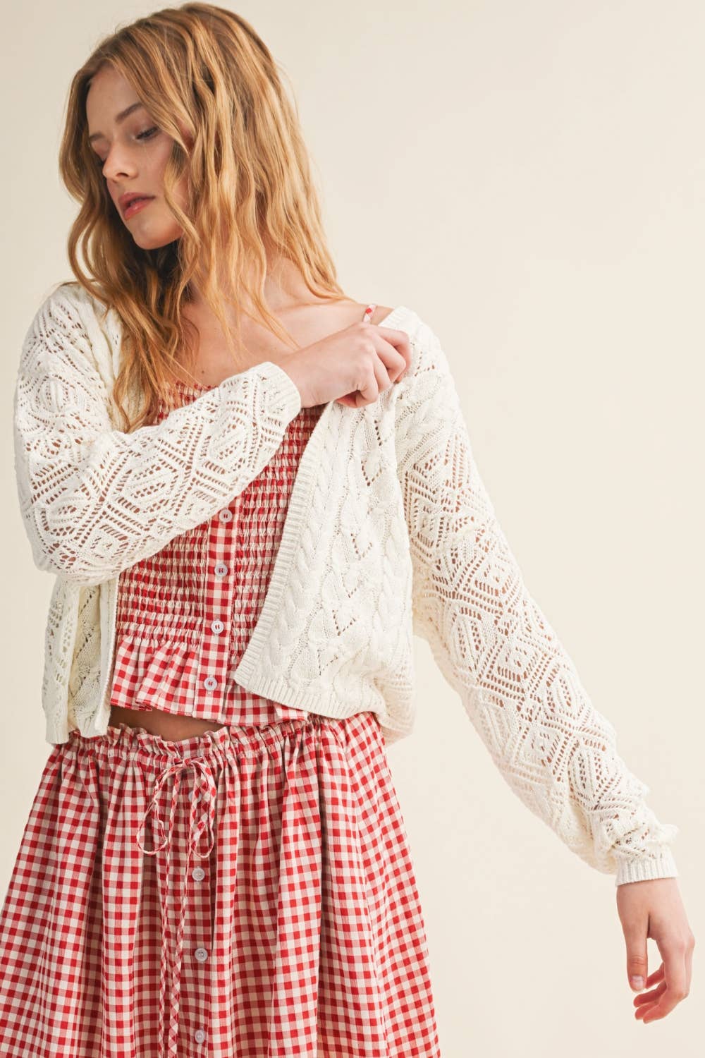 The Phoebe Lightweight Cable Knit Cadigan