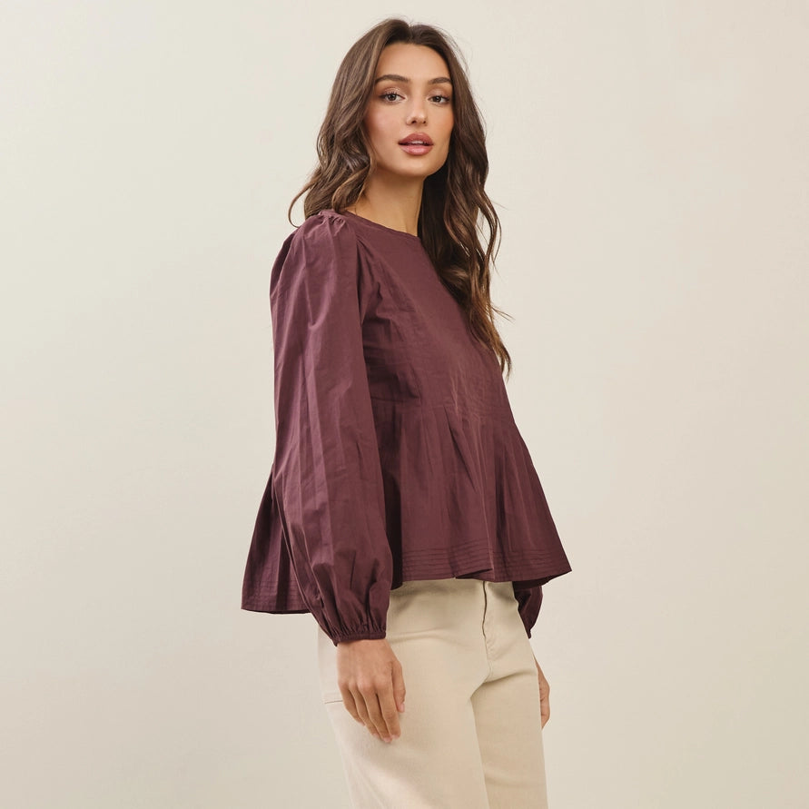 The Eliza Volume Sleeve Swing Top