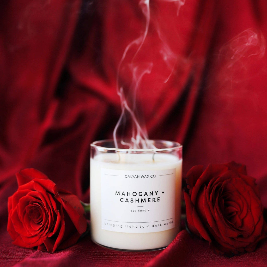 Mahogany + Cashmere - Glass Tumbler Soy Candle