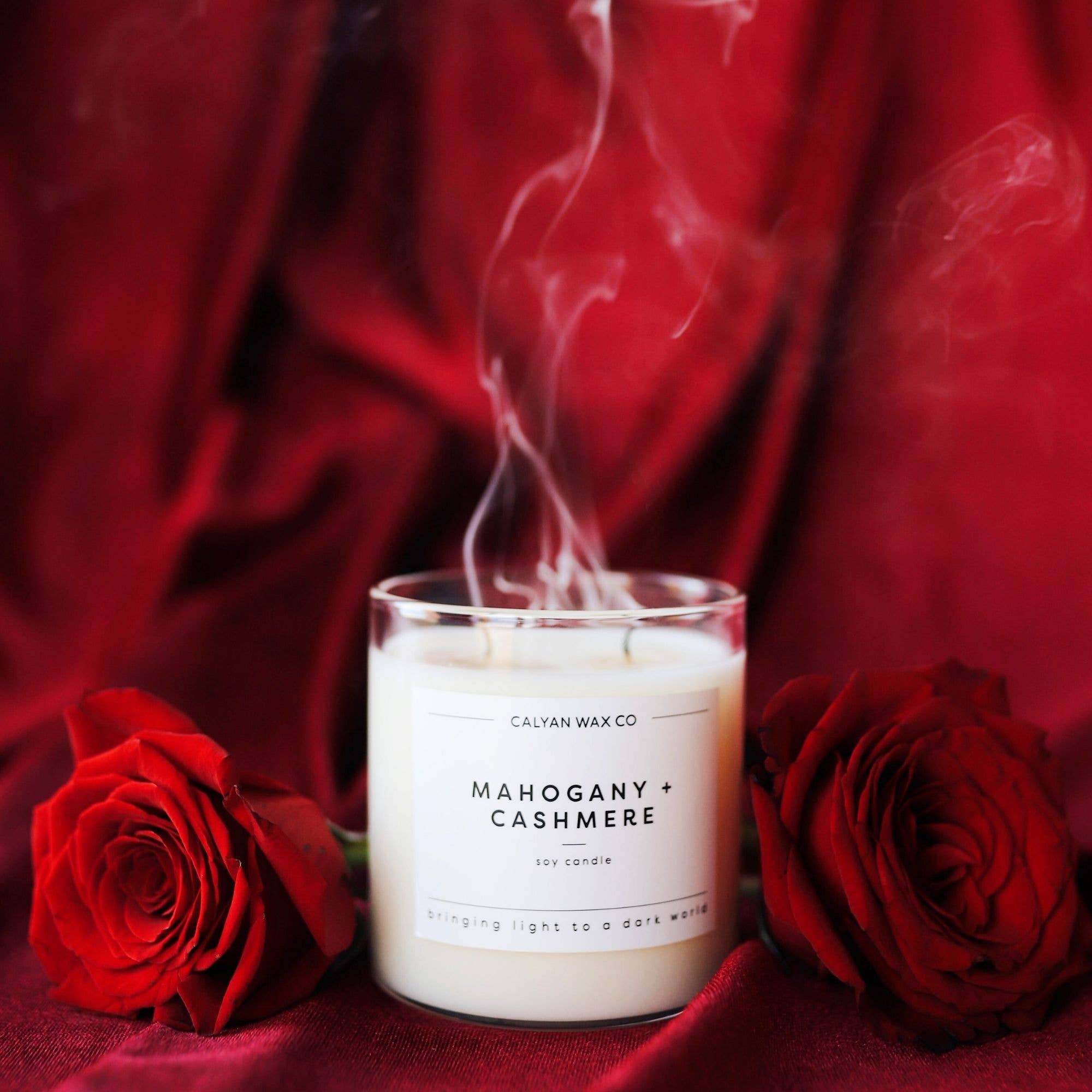 Mahogany + Cashmere - Glass Tumbler Soy Candle