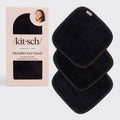 Microfiber Face Towels 3pc Set - Black