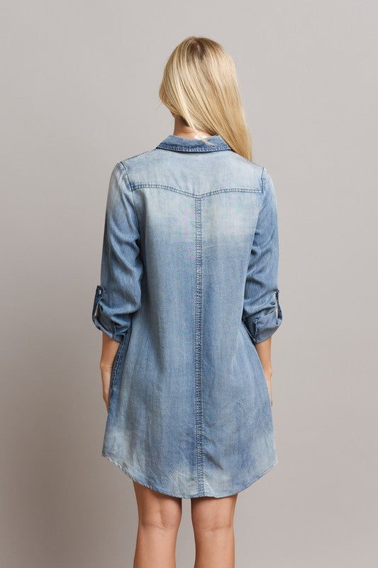 The Tina Denim Shirt Dress