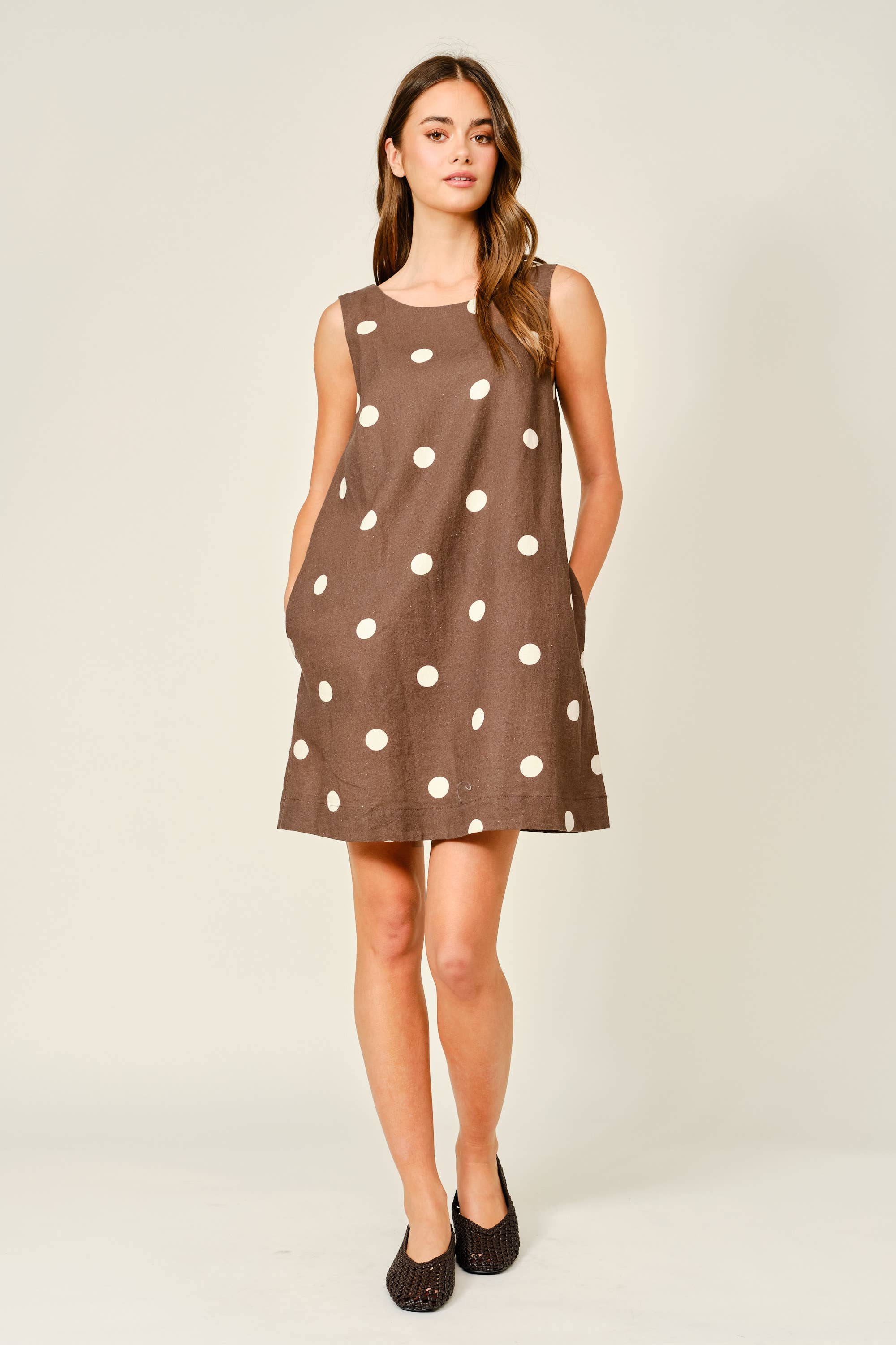 The Kyra Polka Dot Sleeveless Dress