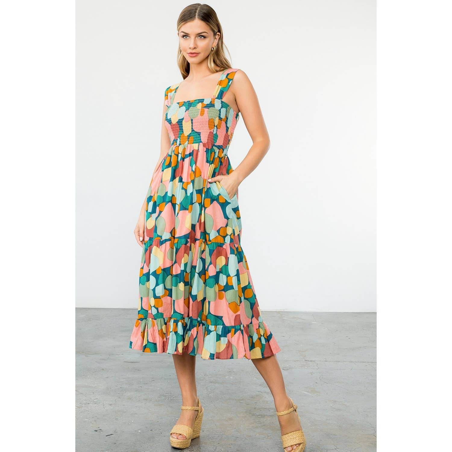 The Madeline Multicolor Tiered Dress