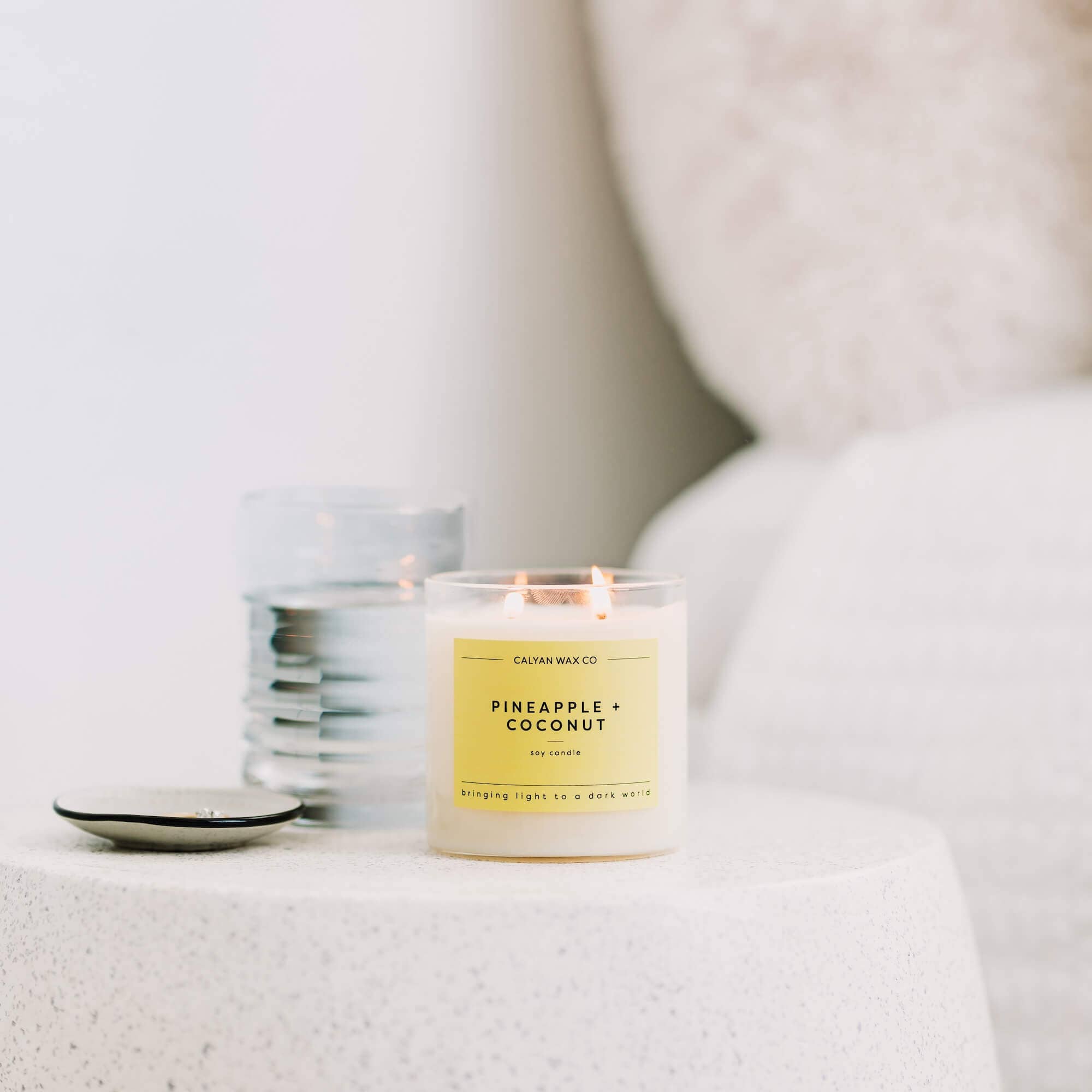 Pineapple + Coconut - Clear Glass Tumbler Soy Candle