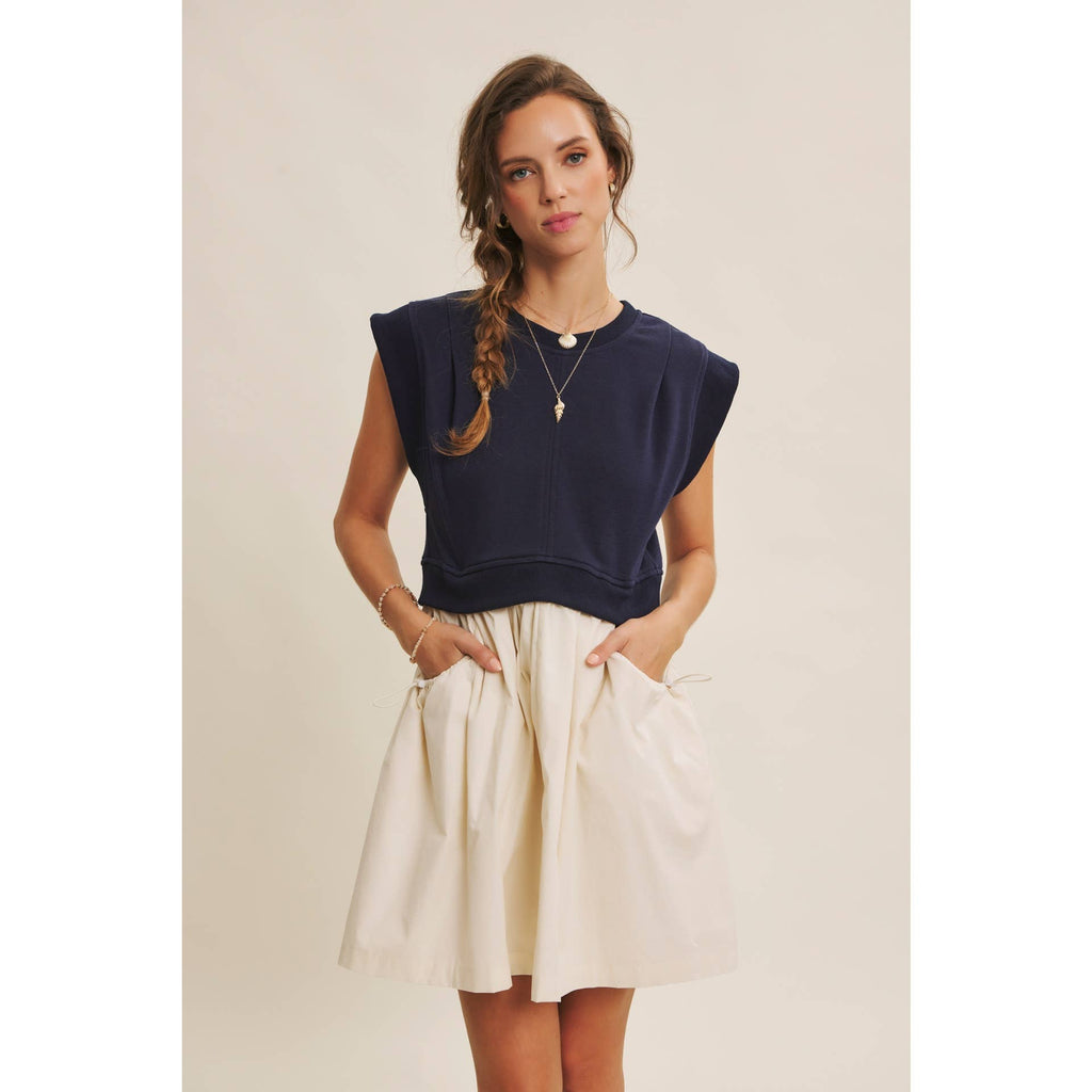The Jaina Mixed Media Mini Dress