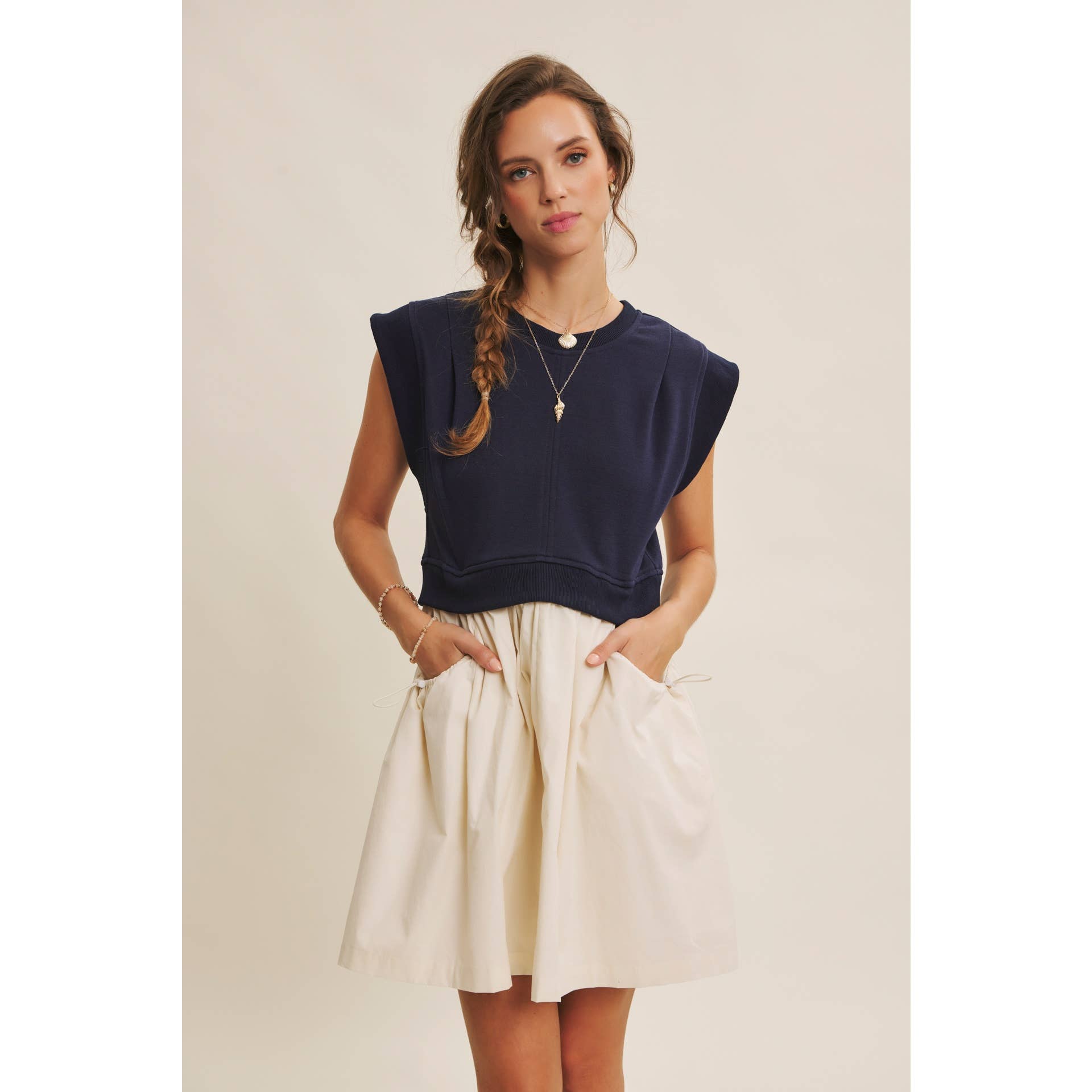 The Jaina Mixed Media Mini Dress