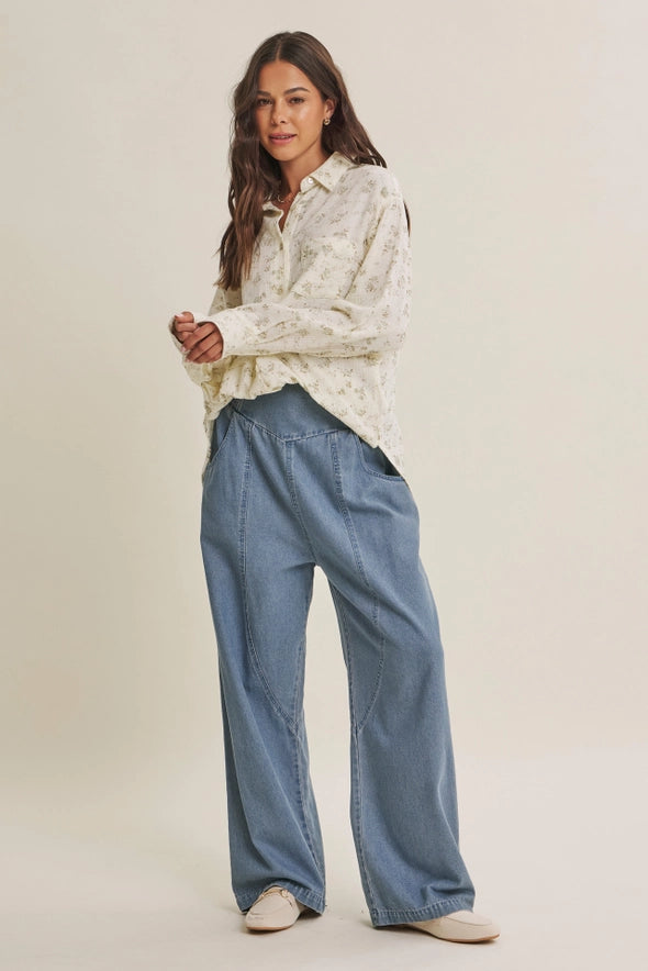 The Stella Floral Print Cotton Gauze Top