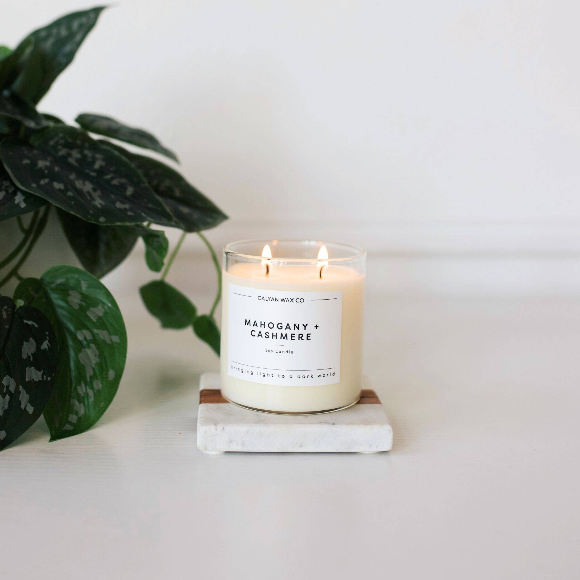 Mahogany + Cashmere - Glass Tumbler Soy Candle