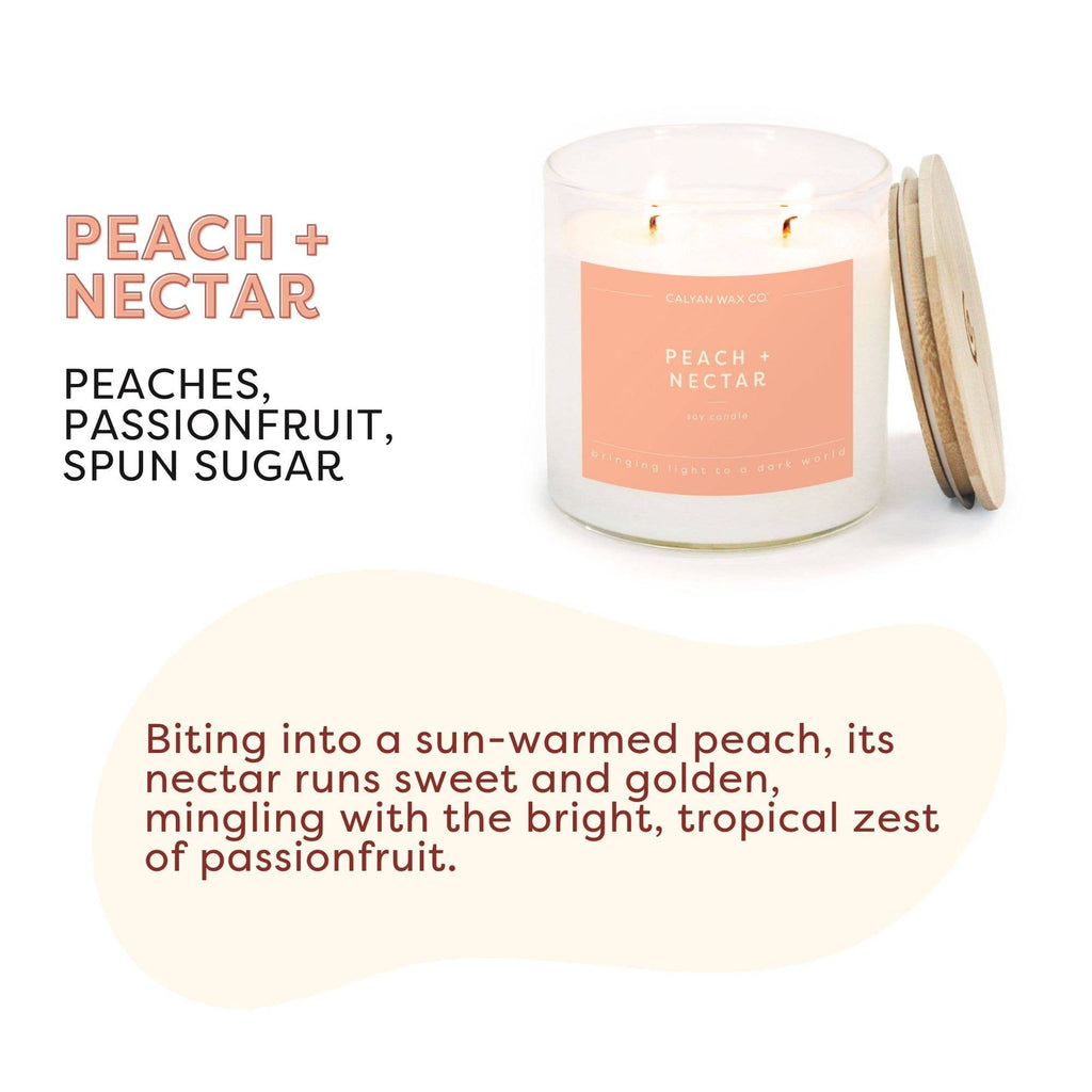 Peach + Nectar - Clear Glass Tumbler Soy Candle